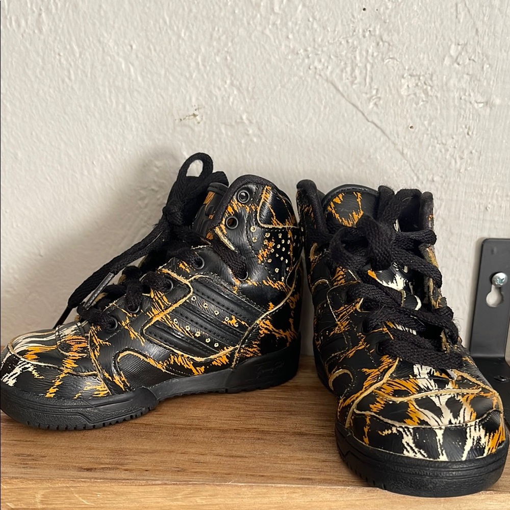 Jeremy Scott X Adidas Black and Orange Kids Sneakers